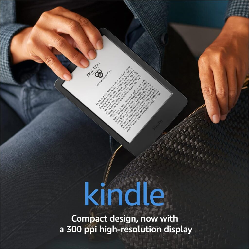 Amazon Kindle – The lightest and most compact Kindle, with extended battery life, adjustable front light, and 16 GB storage – Denim